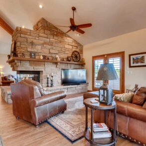 Nob Hill Trail - Family Room with Custom Stone Fireplace